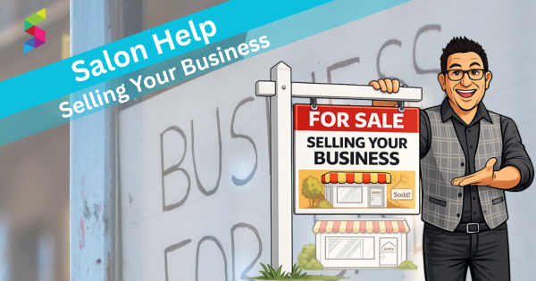 Carl Hinder standing by a “For Sale” sign that says “Selling Your Business”
